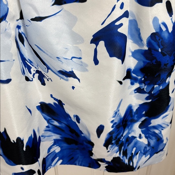 Rickie Freeman Teri John Blue/White Floral Shift Dress - 6 - Picture 4 of 13